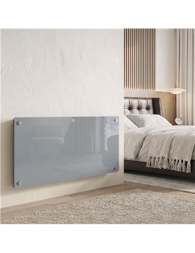 HOMCOM 2000W Smart Panel Heater Wall Mounted & Freestanding, Electric Heater with Weekly Timer, Open Window & Anti-Frost, Grey