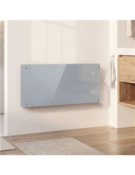 HOMCOM 2000W Smart Panel Heater Wall Mounted & Freestanding, Electric Heater with Weekly Timer, Open Window & Anti-Frost, Grey - pic 206872 | FastDaddyshop
