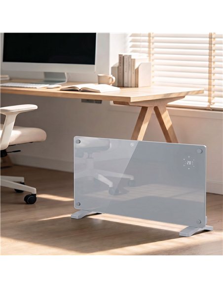 HOMCOM 2000W Smart Panel Heater Wall Mounted & Freestanding, Electric Heater with Weekly Timer, Open Window & Anti-Frost, Grey - pic 206873 | FastDaddyshop