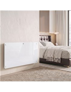 HOMCOM 1500W Smart Panel Heater Wall Mounted & Freestanding, Electric Heater with Weekly Timer, Open Window & Anti-Frost, White 2