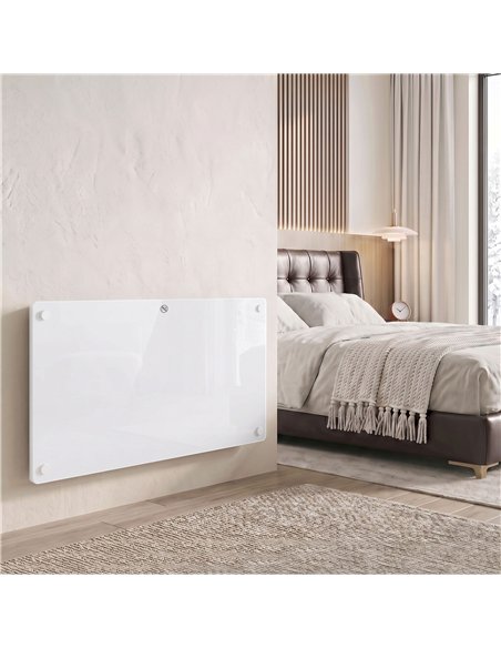 HOMCOM 1500W Smart Panel Heater Wall Mounted & Freestanding, Electric Heater with Weekly Timer, Open Window & Anti-Frost, White - pic 206875 | FastDaddyshop