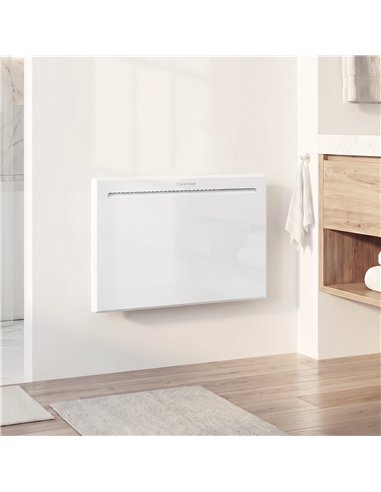 HOMCOM Smart Panel Heater Wall Mounted/Freestanding, Electric Heater with Weekly Timer, Open Window & Anti-Frost, 1000W, White