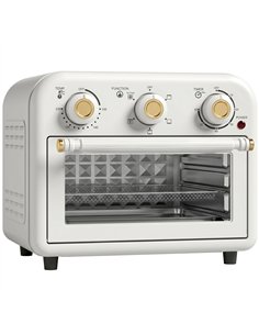 HOMCOM Air Fryer Toaster Oven, Convection Countertop Oven, with Adjustable Temperature and Timer, 12 L, Cream White
