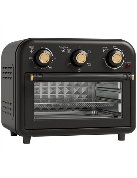 HOMCOM Air Fryer Toaster Oven, Convection Countertop Oven, with Adjustable Temperature and Timer, 12 L, Black - pic 206928 | FastDaddyshop
