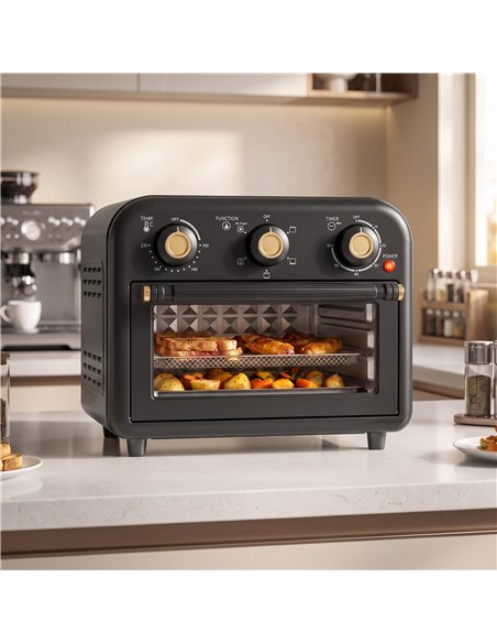 HOMCOM Air Fryer Toaster Oven, Convection Countertop Oven, with Adjustable Temperature and Timer, 12 L, Black - pic 206929 | FastDaddyshop