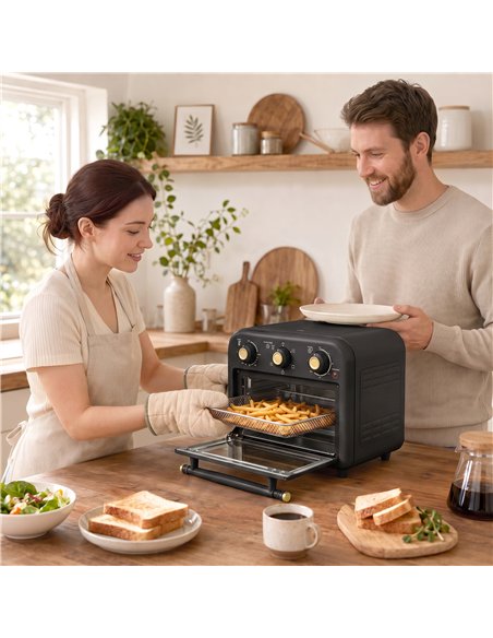 HOMCOM Air Fryer Toaster Oven, Convection Countertop Oven, with Adjustable Temperature and Timer, 12 L, Black - pic 206935 | FastDaddyshop