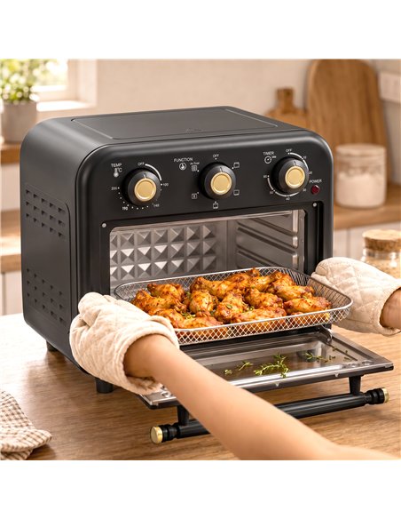 HOMCOM Air Fryer Toaster Oven, Convection Countertop Oven, with Adjustable Temperature and Timer, 12 L, Black - pic 206936 | FastDaddyshop