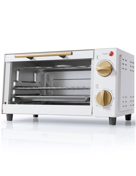 HOMCOM Mini Oven, 9L Countertop Electric Grill, Toaster Oven with Adjustable Temperature and Timer, 750W, White - pic 206937 | FastDaddyshop