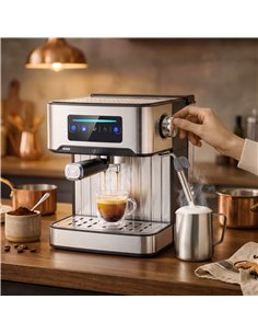 HOMCOM Espresso Machine, 20-Bar Cappuccino Coffee Maker with Frother Wand, 1.6L Tank, Single/Double/Manual Shot, LED Touch 2