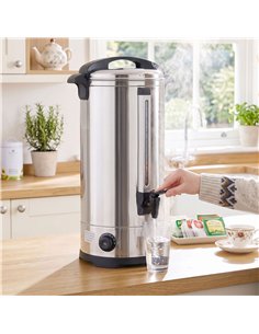 HOMCOM 24L Catering Urn, 2500W Stainless Steel Hot Water Boiler Dispenser with Thermostat, Keep Warm Function and Easy Pour Tap 2