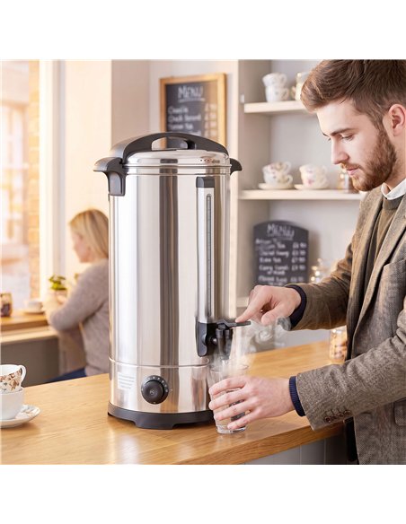 HOMCOM 24L Catering Urn, 2500W Stainless Steel Hot Water Boiler Dispenser with Thermostat, Keep Warm Function and Easy Pour Tap - pic 206980 | FastDaddyshop