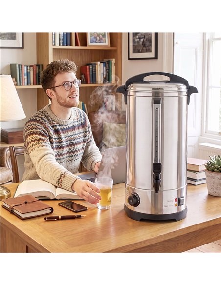HOMCOM 24L Catering Urn, 2500W Stainless Steel Hot Water Boiler Dispenser with Thermostat, Keep Warm Function and Easy Pour Tap - pic 206981 | FastDaddyshop