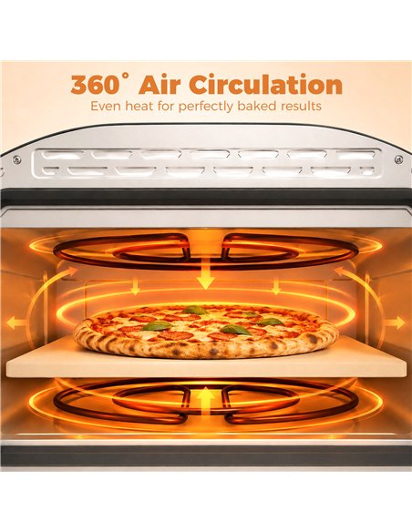 HOMCOM Electric Pizza Oven, Pizza Maker with 3 Knob Control and Ceramic Stone, Viewing Window, 2200W - pic 206988 | FastDaddyshop