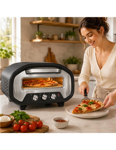 HOMCOM Electric Pizza Oven, Pizza Maker with 3 Knob Control and Ceramic Stone, Viewing Window, 2200W - pic 206990 | FastDaddyshop