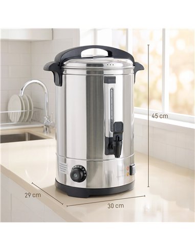 HOMCOM 6.5L Catering Urn, 1500W Stainless Steel Hot Water Boiler Dispenser with Thermostat, Keep Warm Function & Easy Pour Tap