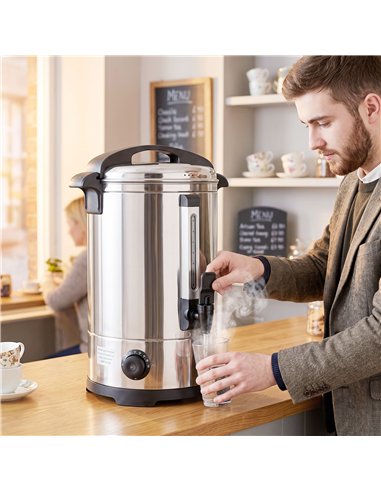 HOMCOM 6.5L Catering Urn, 1500W Stainless Steel Hot Water Boiler Dispenser with Thermostat, Keep Warm Function & Easy Pour Tap