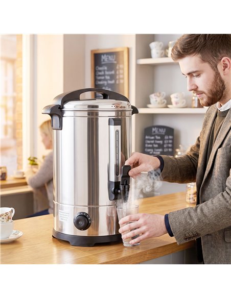HOMCOM 6.5L Catering Urn, 1500W Stainless Steel Hot Water Boiler Dispenser with Thermostat, Keep Warm Function & Easy Pour Tap - pic 207007 | FastDaddyshop