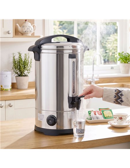 HOMCOM 13L Catering Urn, 2500W Stainless Steel Hot Water Boiler Dispenser with Thermostat, Keep Warm Function and Easy Pour Tap - pic 207010 | FastDaddyshop