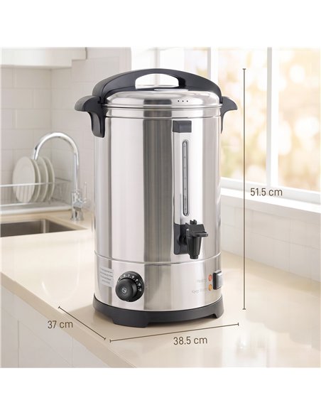 HOMCOM 13L Catering Urn, 2500W Stainless Steel Hot Water Boiler Dispenser with Thermostat, Keep Warm Function and Easy Pour Tap - pic 207011 | FastDaddyshop