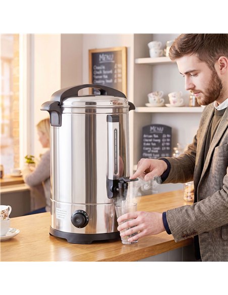 HOMCOM 13L Catering Urn, 2500W Stainless Steel Hot Water Boiler Dispenser with Thermostat, Keep Warm Function and Easy Pour Tap - pic 207016 | FastDaddyshop