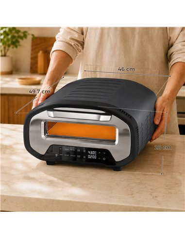 HOMCOM Electric Pizza Oven, 12 Inch Pizza Maker with 8 Preset Modes and Ceramic Stone, 2200W