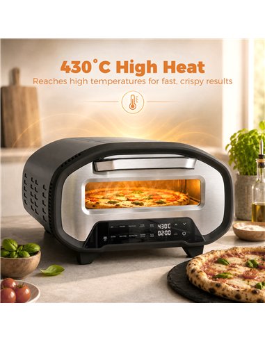 HOMCOM Electric Pizza Oven, 12 Inch Pizza Maker with 8 Preset Modes and Ceramic Stone, 2200W