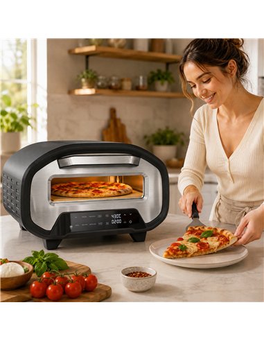 HOMCOM Electric Pizza Oven, 12 Inch Pizza Maker with 8 Preset Modes and Ceramic Stone, 2200W