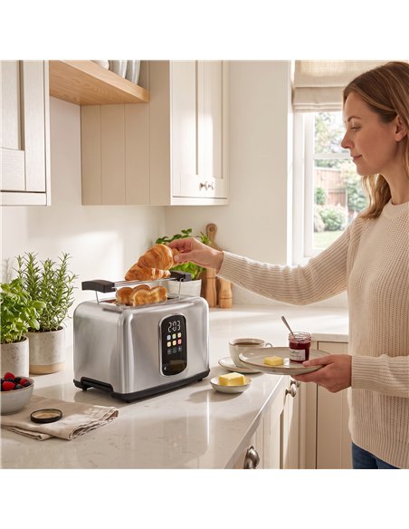 HOMCOM 2 Slice Smart Toaster with Touch Screen & LED Countdown, Toaster with Warming Rack, 6 Browning Levels, Memory Function - pic 207089 | FastDaddyshop