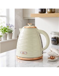 HOMCOM 3kW Rapid Boil Honeycomb Kettle - Cream White 2