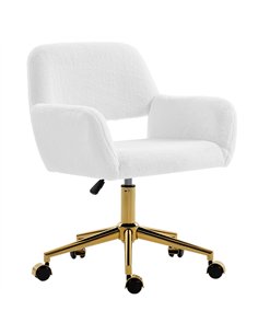 HOMCOM Faux Fur Rabbit Chair - Cream White