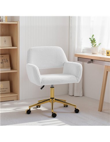 HOMCOM Faux Fur Rabbit Chair - Cream White