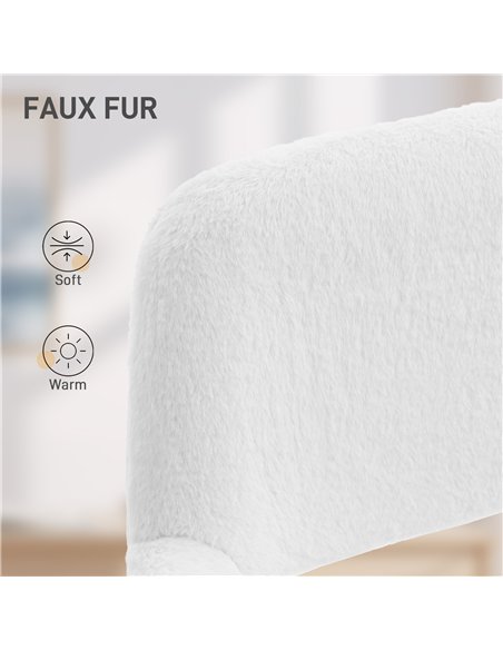 HOMCOM Faux Fur Rabbit Chair - Cream White - pic 207131 | FastDaddyshop