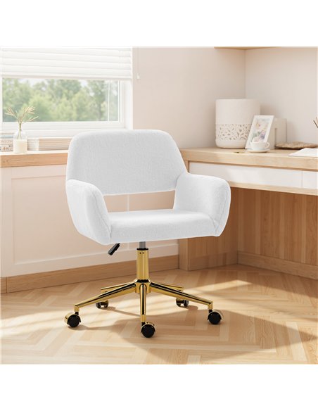 HOMCOM Faux Fur Rabbit Chair - Cream White - pic 207134 | FastDaddyshop