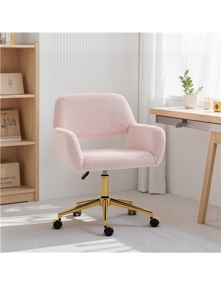 HOMCOM Faux Fur Rabbit Chair - Light Pink - pic 207136 | FastDaddyshop
