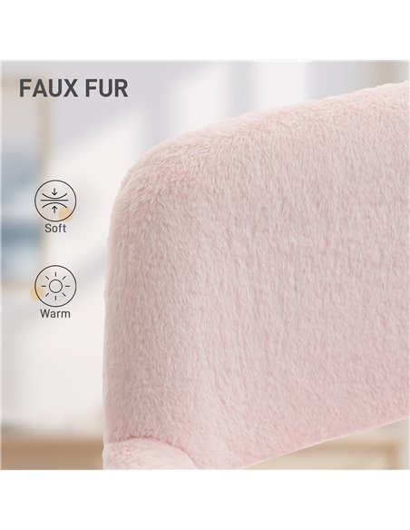 HOMCOM Faux Fur Rabbit Chair - Light Pink - pic 207140 | FastDaddyshop