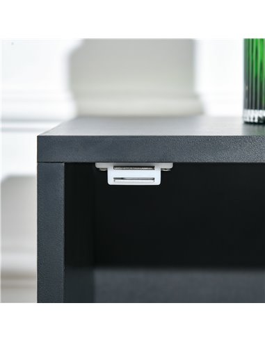 HOMCOM Industrial Mobile Storage Cabinet with Adjustable Shelf, Wheels, Metal Door, Black