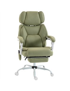 HOMCOM High Back Vibration Massage Office Chair Heated Reclining Computer Chair w/ Adjustable Height, Swivel Wheels, Lime Green