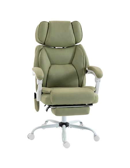 HOMCOM High Back Vibration Massage Office Chair Heated Reclining Computer Chair w/ Adjustable Height, Swivel Wheels, Lime Green - pic 207153 | FastDaddyshop