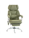 HOMCOM High Back Vibration Massage Office Chair Heated Reclining Computer Chair w/ Adjustable Height, Swivel Wheels, Lime Green