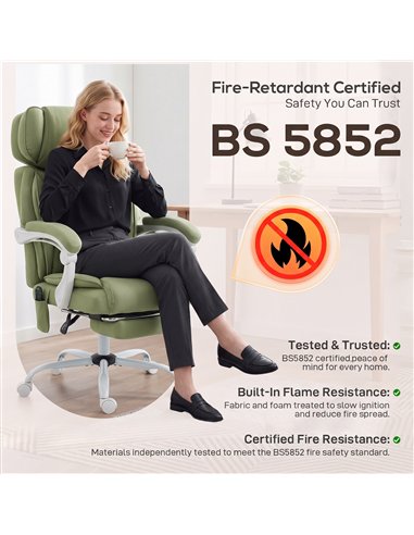 HOMCOM High Back Vibration Massage Office Chair Heated Reclining Computer Chair w/ Adjustable Height, Swivel Wheels, Lime Green