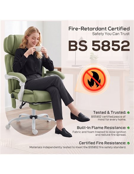 HOMCOM High Back Vibration Massage Office Chair Heated Reclining Computer Chair w/ Adjustable Height, Swivel Wheels, Lime Green - pic 207161 | FastDaddyshop