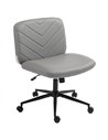 HOMCOM Home Office Desk Chair Height Adjustable Swivel Chair Cross Legged Wide Seat Swivel Wheels Grey