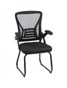 HOMCOM Office Chair, Ergonomic Desk Chair No Wheels with Mesh Backrest and Steel Legs for Home Conference Room, Black
