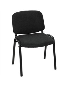 HOMCOM Meeting Chair, Stackable Ergonomic Office Chair with Padded Seat, Curved Backrest for Conference Room, Black