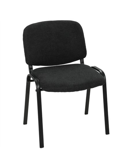 HOMCOM Meeting Chair, Stackable Ergonomic Office Chair with Padded Seat, Curved Backrest for Conference Room, Black - pic 207234 | FastDaddyshop
