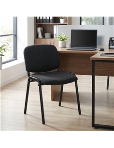 HOMCOM Meeting Chair, Stackable Ergonomic Office Chair with Padded Seat, Curved Backrest for Conference Room, Black 2