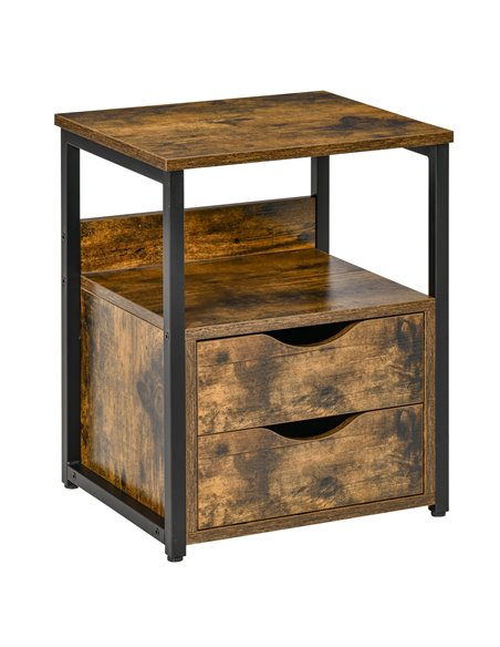 HOMCOM Industrial Cabinet with Storage Shelf, Drawer, Rustic Brown - pic 20725 | FastDaddyshop