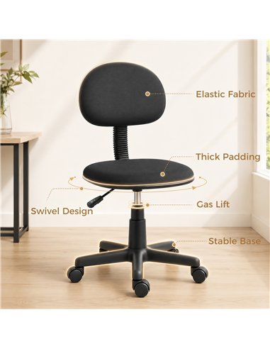 HOMCOM Small Armless Office Chair - Black