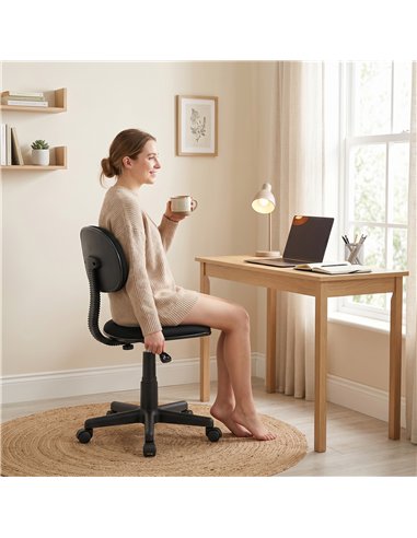 HOMCOM Small Armless Office Chair - Black