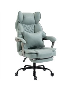 HOMCOM Executive Office Chair, Leathaire Big and Tall Office Chair 180 kg with Wide Seat, Reclining, Lumbar Support, Blue